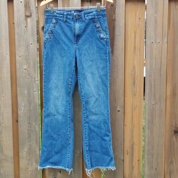GAP 70S SAILOR 6/28R Flared Jeans Medium wash/blue denim - Picture 1 of 12